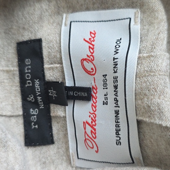 Rag & Bone Yan Wool Relaxed Fit Top in Oatmeal Size Medium NWOT - Picture 16 of 16